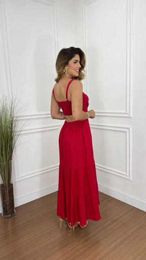 Vestido Longo Linho Cecília Soarez